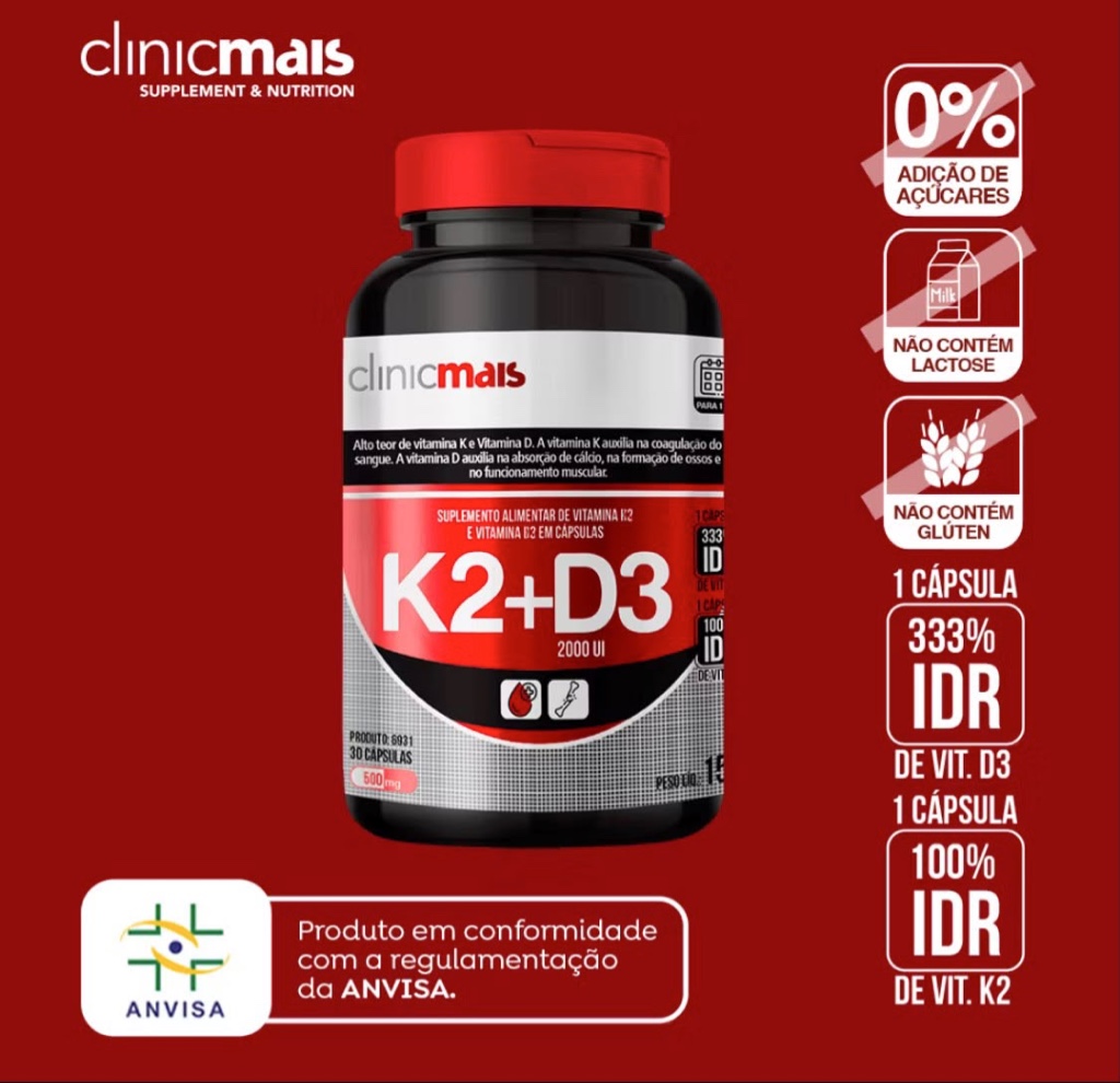 ClinicaMais K2+D3 cápsulas