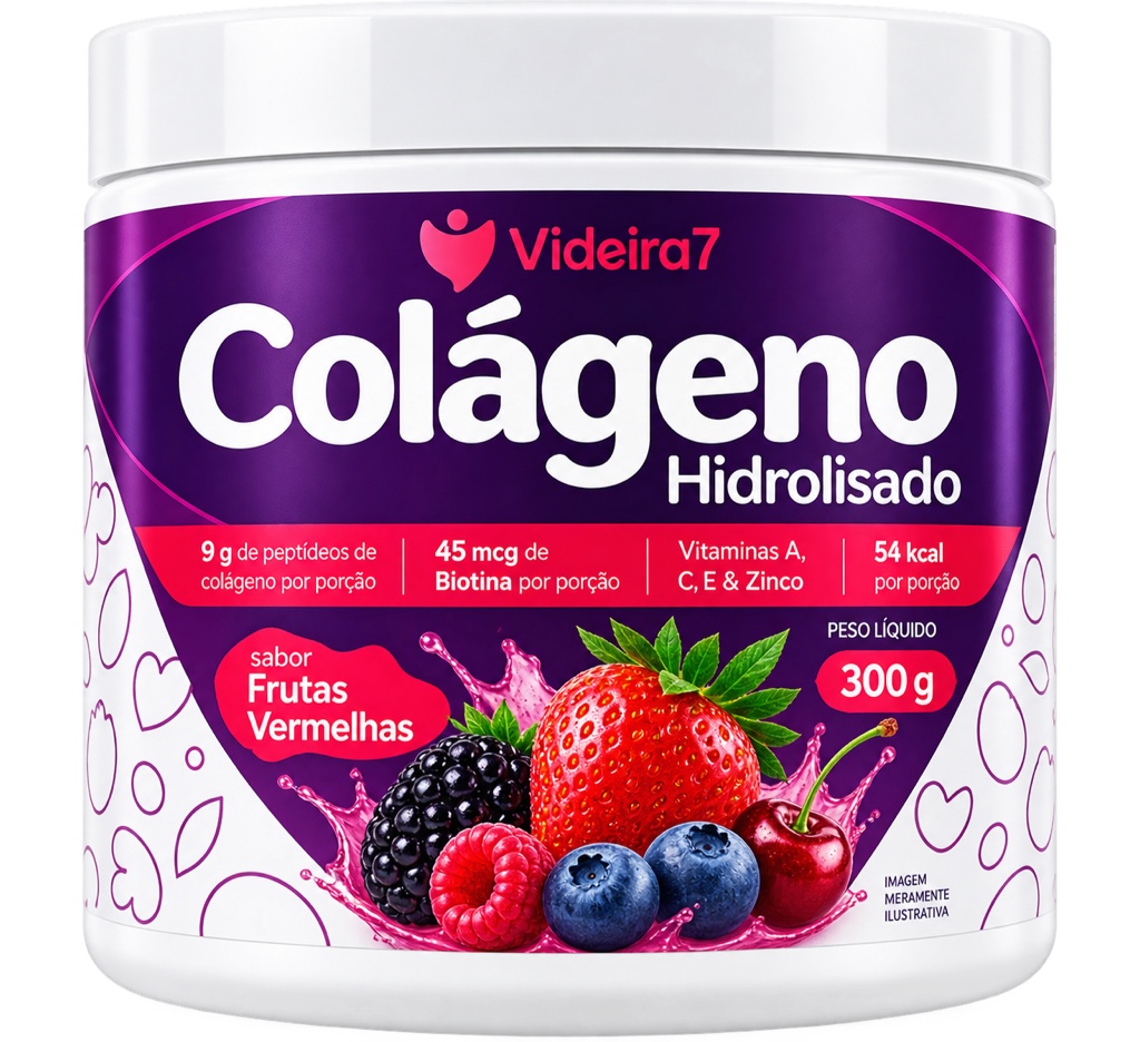 Videira7 Colágeno Hidrolisado Frutas Vermelhas 300g
