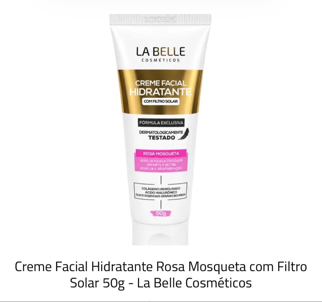 La Belle crema facial rosa mosqueta 50g