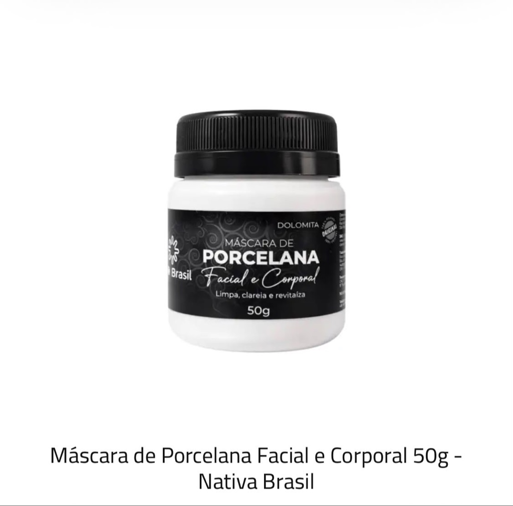 Nativa Brasil Máscara de Porcelana 50g