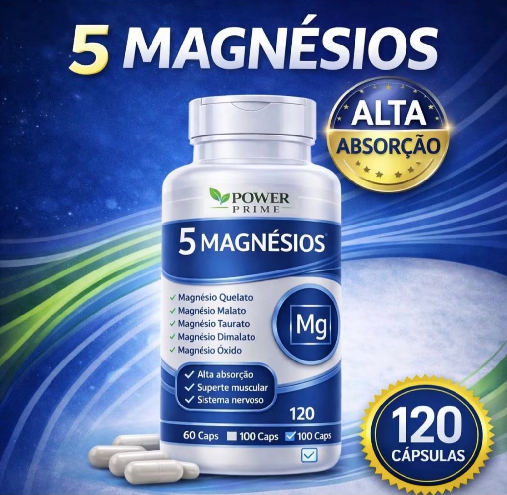 Power Prime 5 Magnesios 120 capsulas
