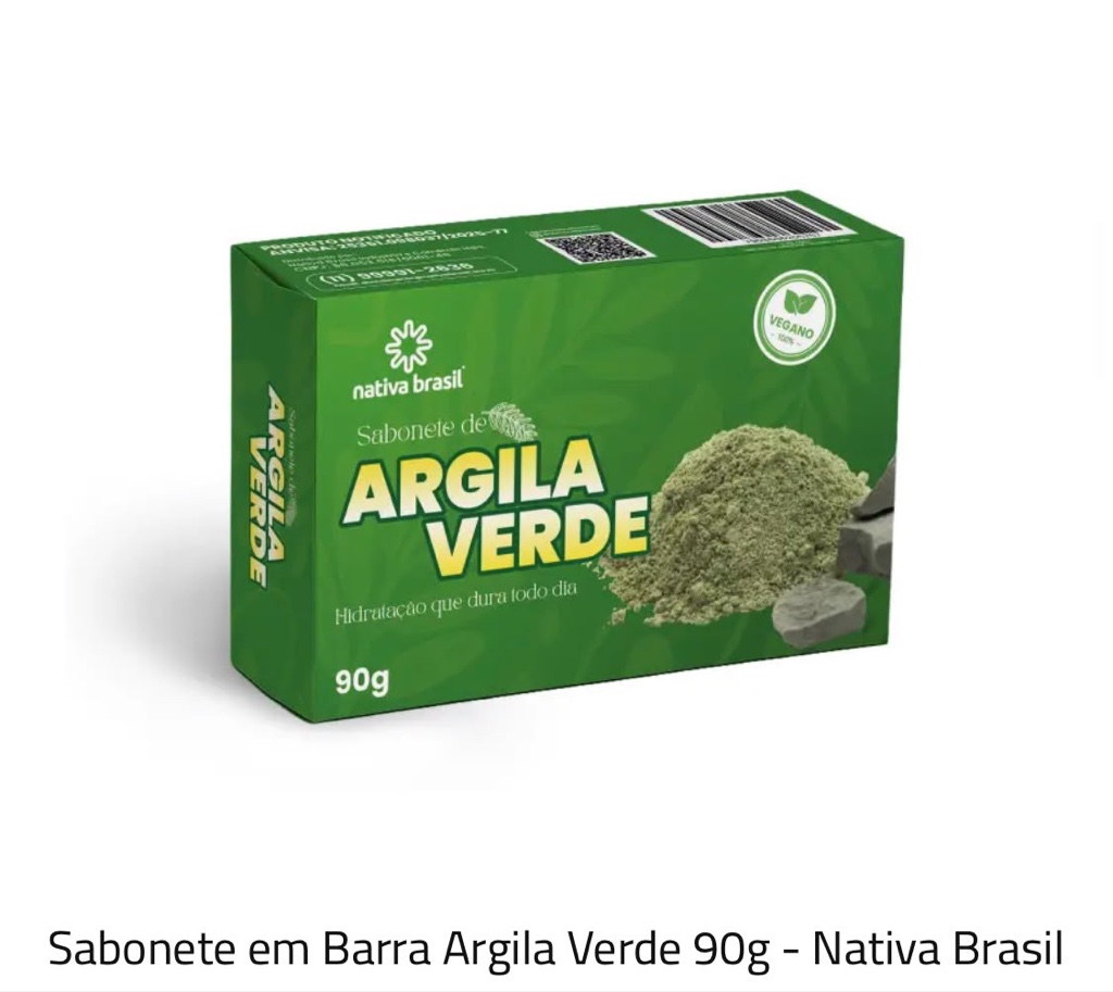 Nativa Brasil jabón argila verde 90g