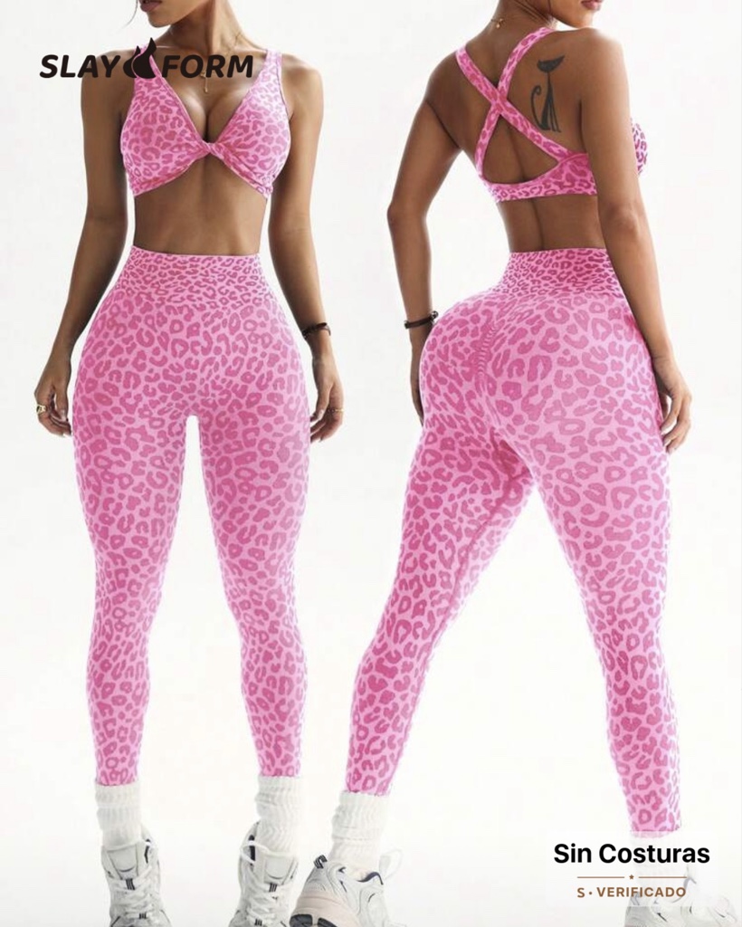 Set Leopardo SHEIN X SLAYFORM |Rosa