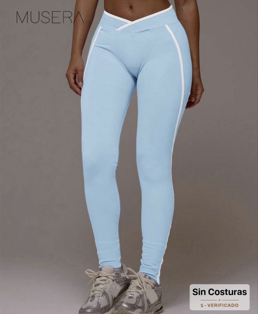 Leggins MUSERA SPORT | Celeste rayas