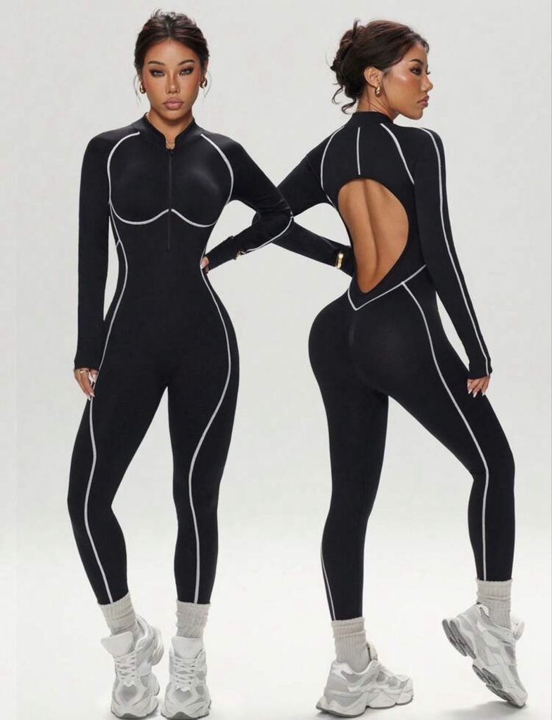 Enterizo SHEIN X DEWBERA | Negro-Blanco