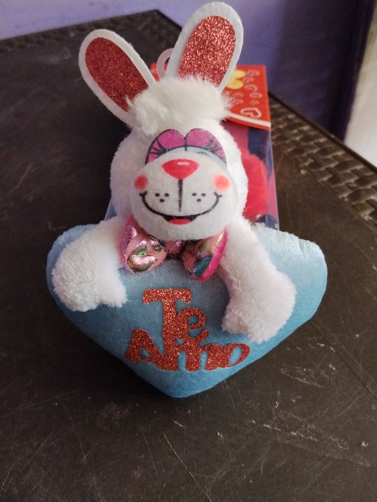 Peluche corazón azul