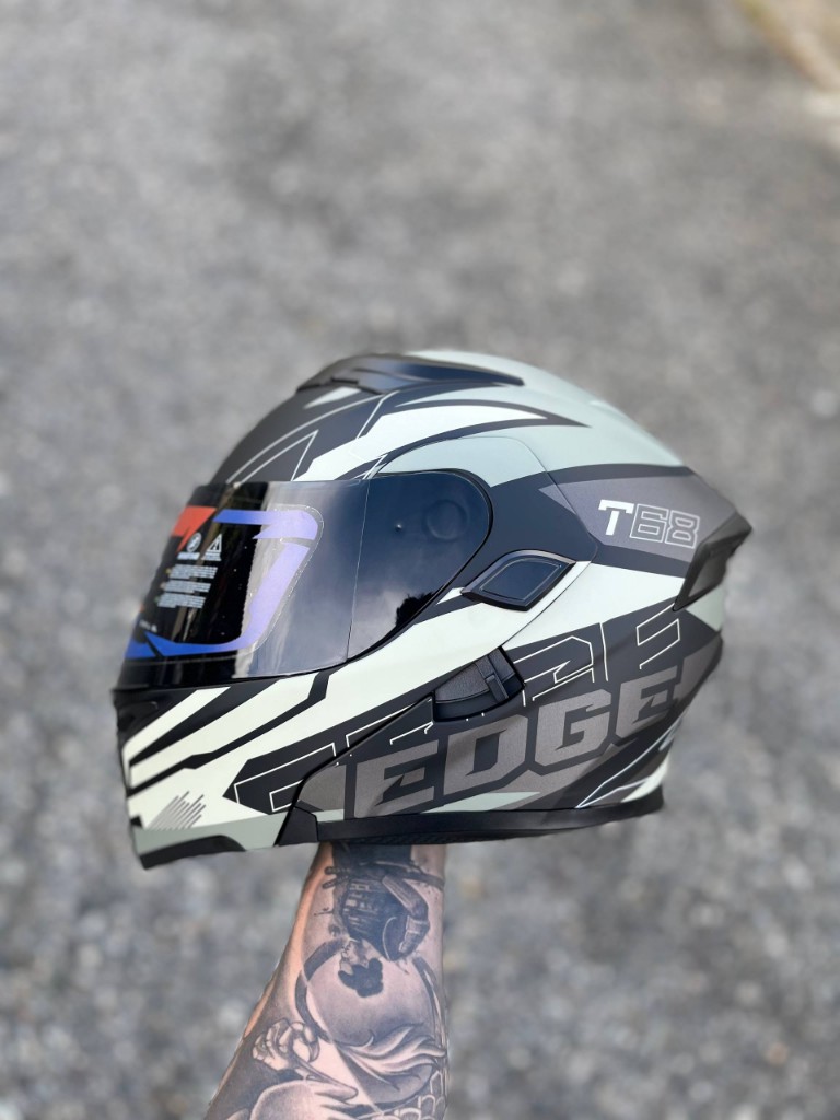 CASCO EDGE T68 GRIS/NEGRO MATE XL
