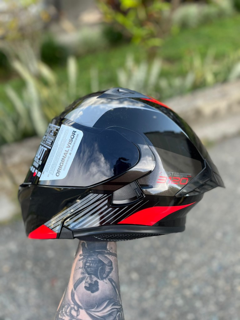 CASCO ICH 3120 NEGRO/ROJO BRILLANTE L
