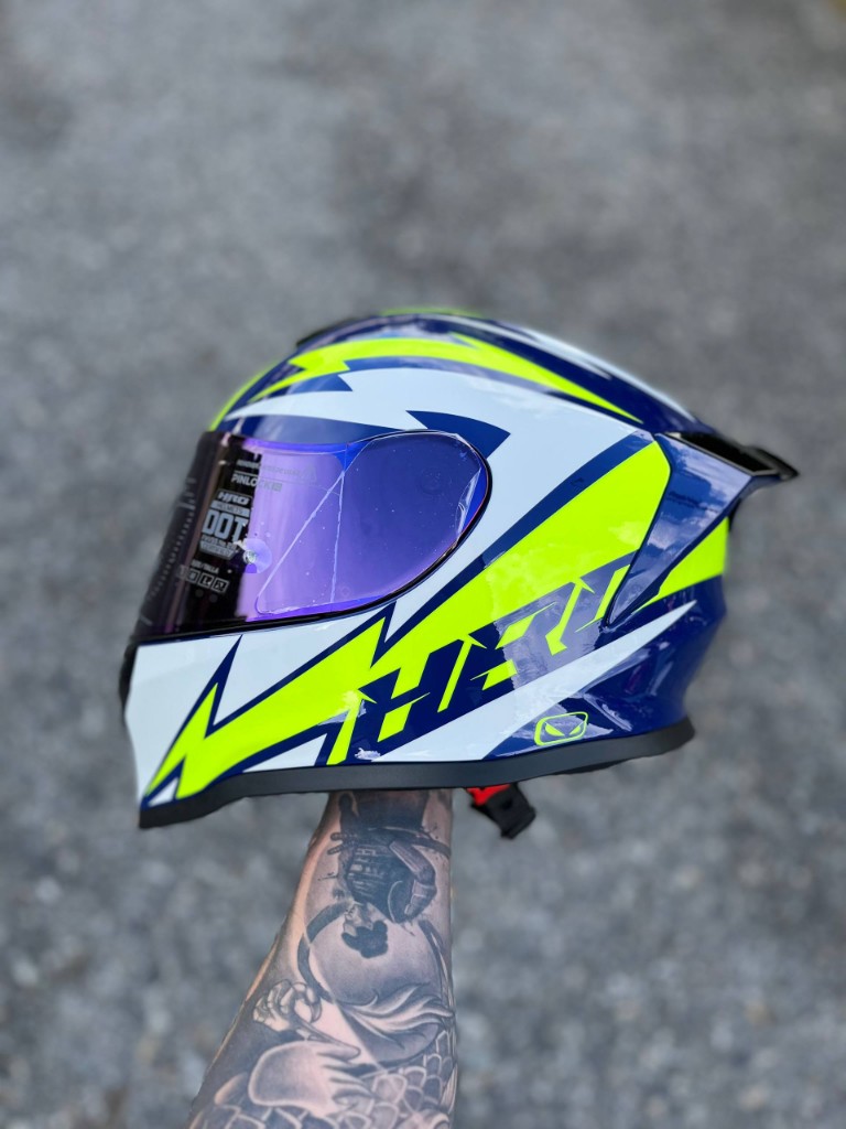 CASCO HRO 506 SP VERDE/AZUL XL