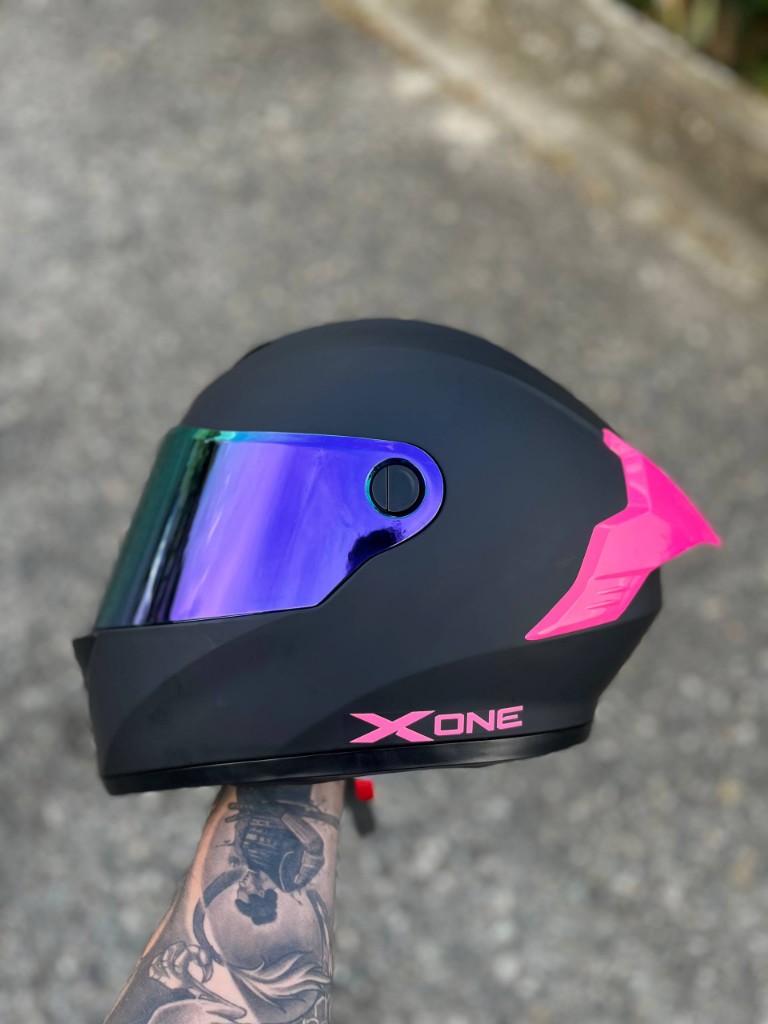 CASCO X-ONE NEGRO/ROSA MATE S