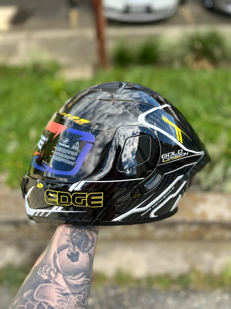 CASCO SHEZHEN EDGE NEGRO/AMARILLO BRILLANTE L