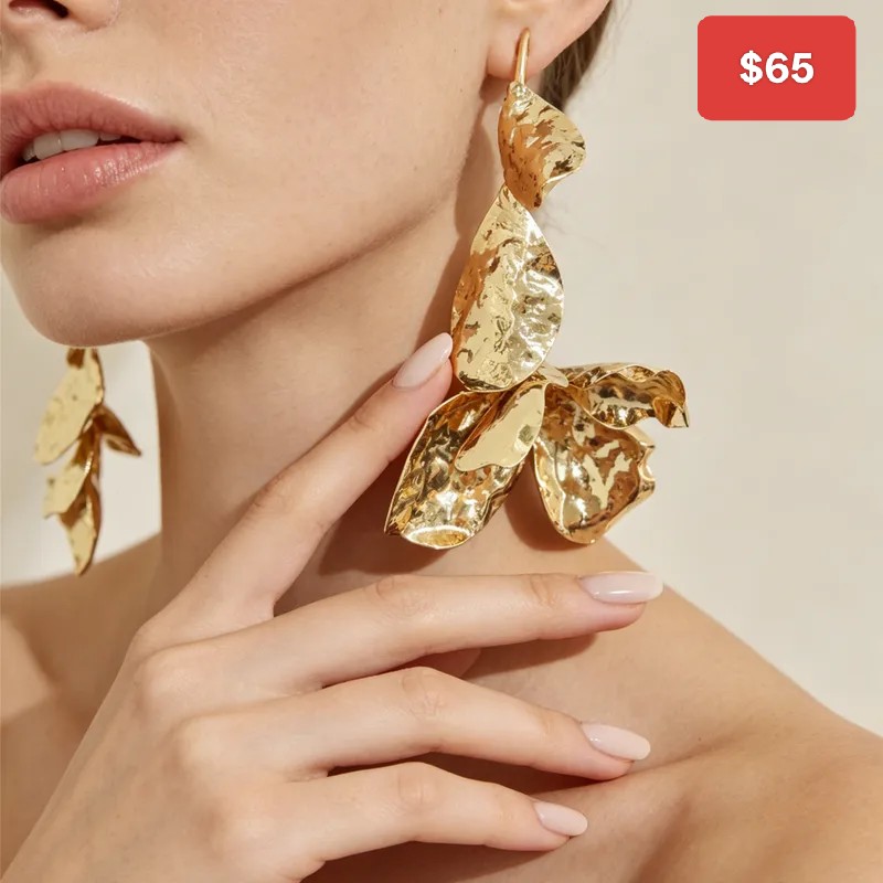 Aretes dorados largos