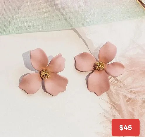 Aretes de flor palo de rosa