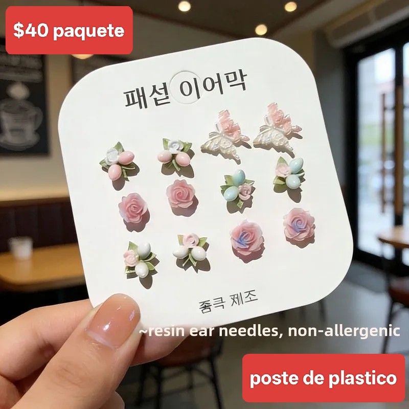 Aretes con poste de plastico