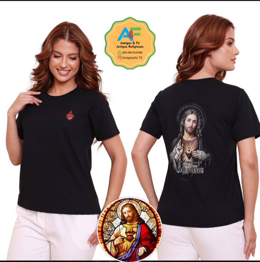 Blusa DV14199 GG Sag ❤️ Jesus preta