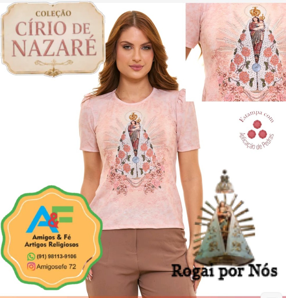 Blusa FS14485 P Círio de Nazaré rosa