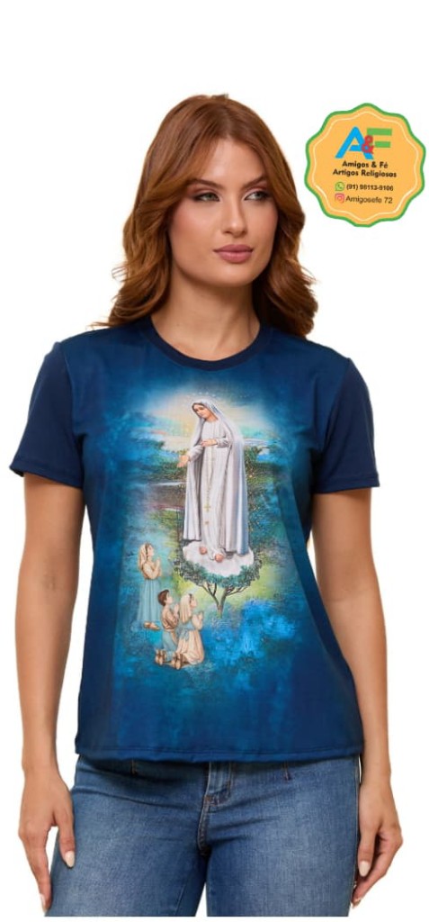 Blusa DV14284 GG NSra Fatima Senhora azul