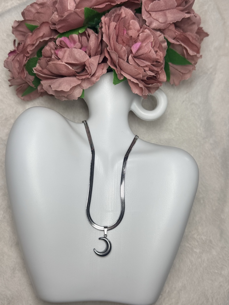 Collar color plata luna