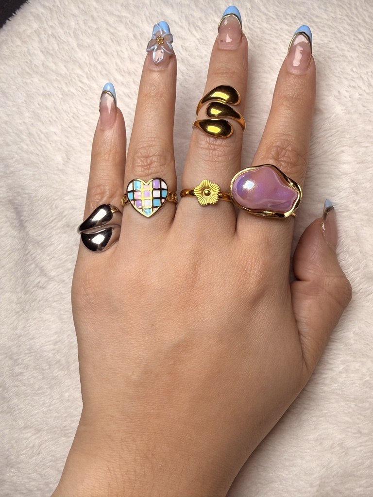 Anillo plateado doble