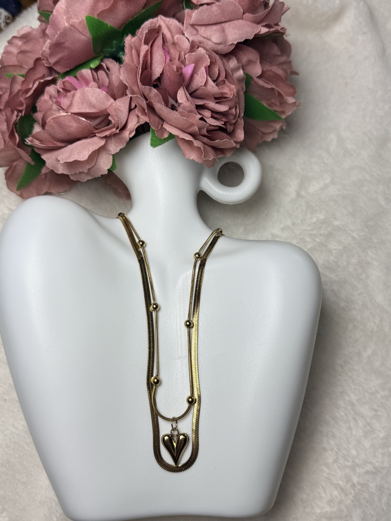 Cadena doble con corazón