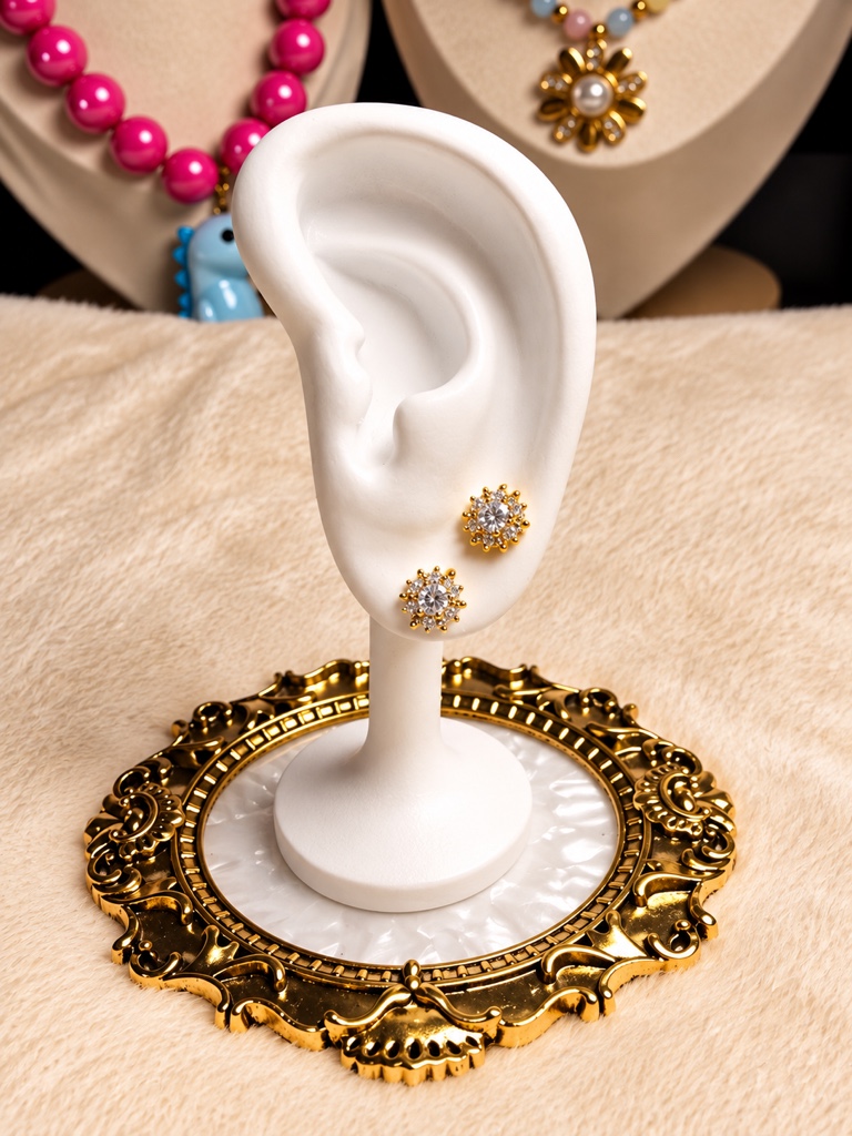 Arete mini flor zirconia