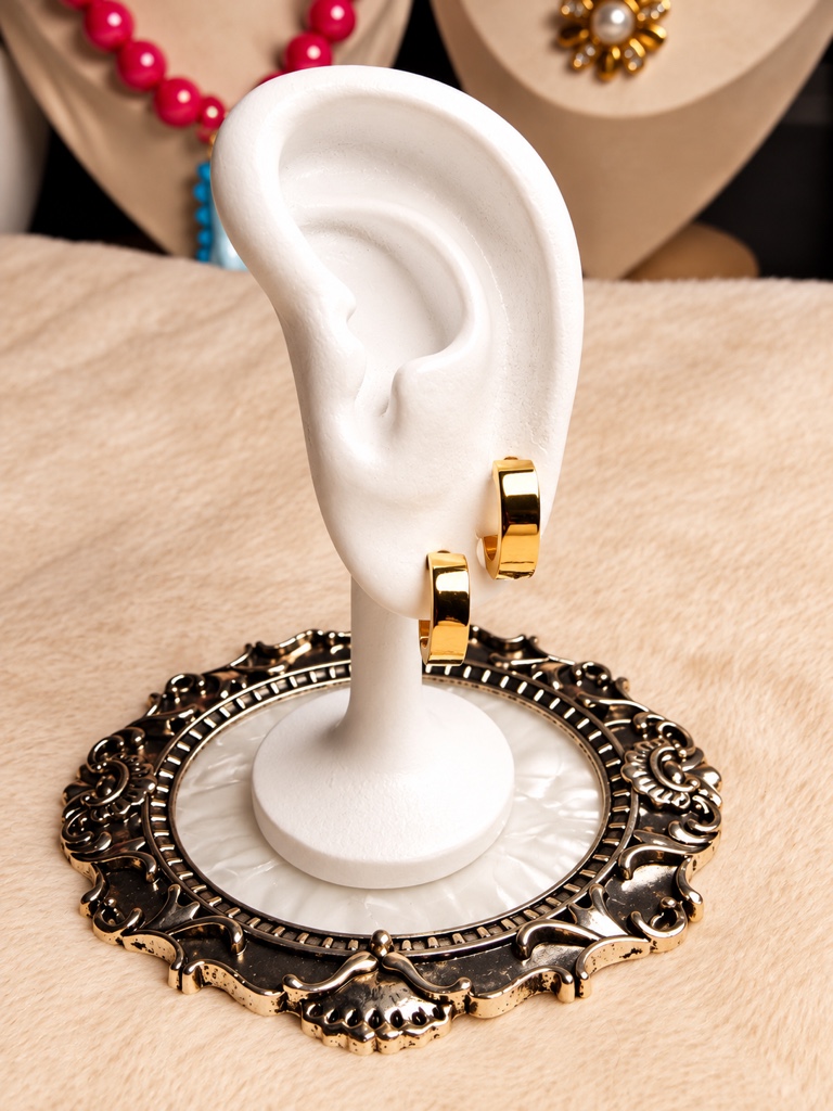 Aretes mini dorados barrita