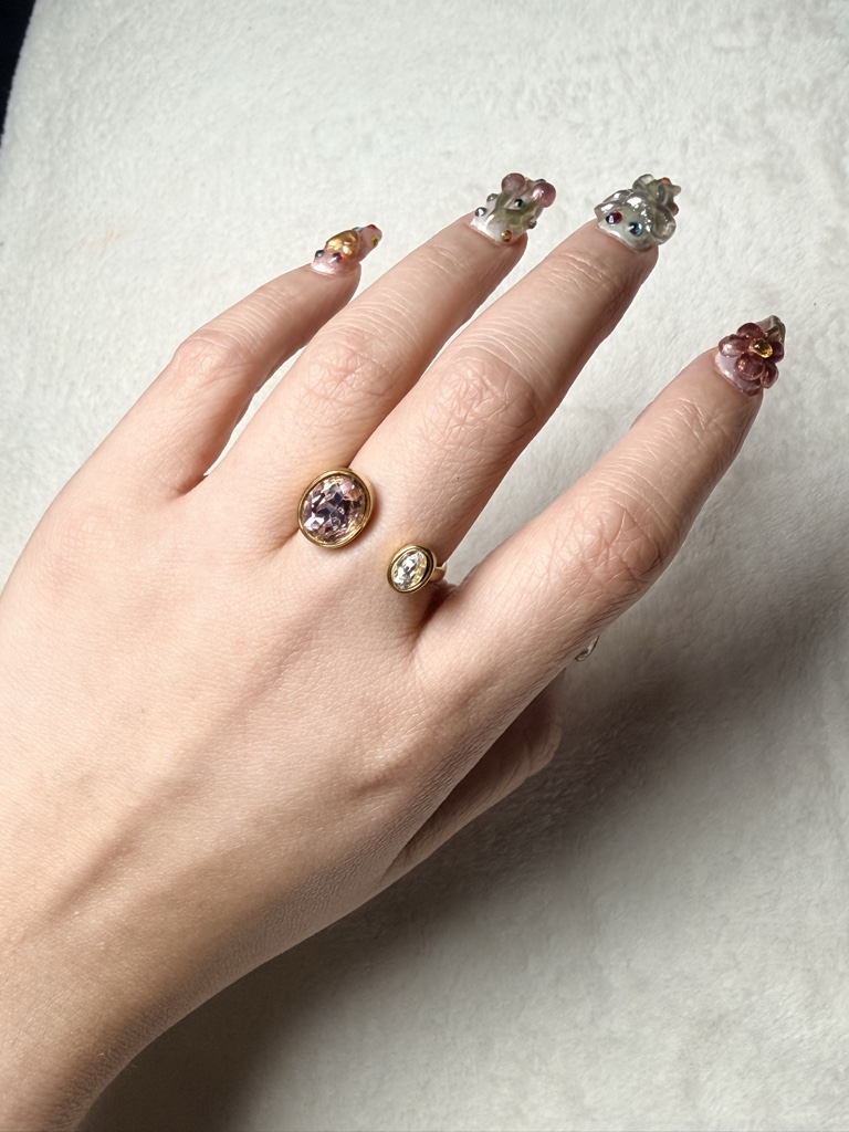 Anillo zuecnia rosa y blanca
