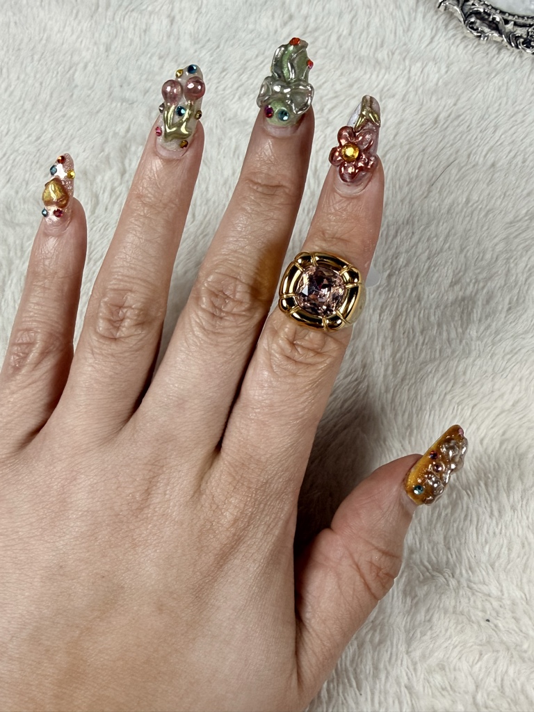 Anillo chunky piedra blanca