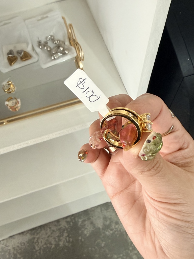 Anillo triple con zirconia central