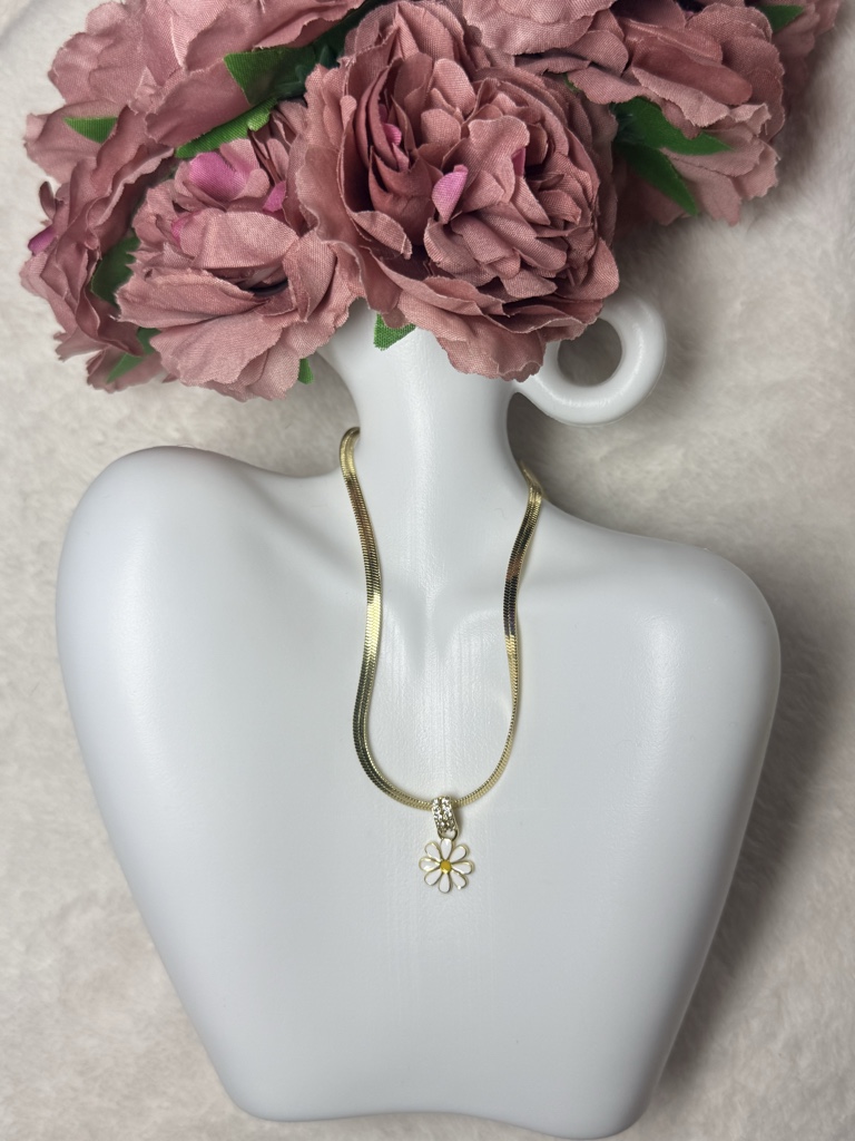 Collar girasol chapa de oro