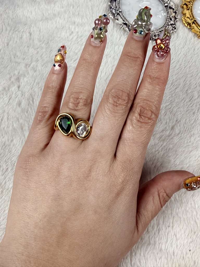 Anillo doble piedra