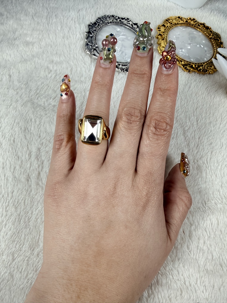 Anillo chunky zirconia