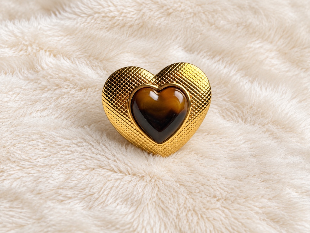 Anillo corazón ojo de tigre
