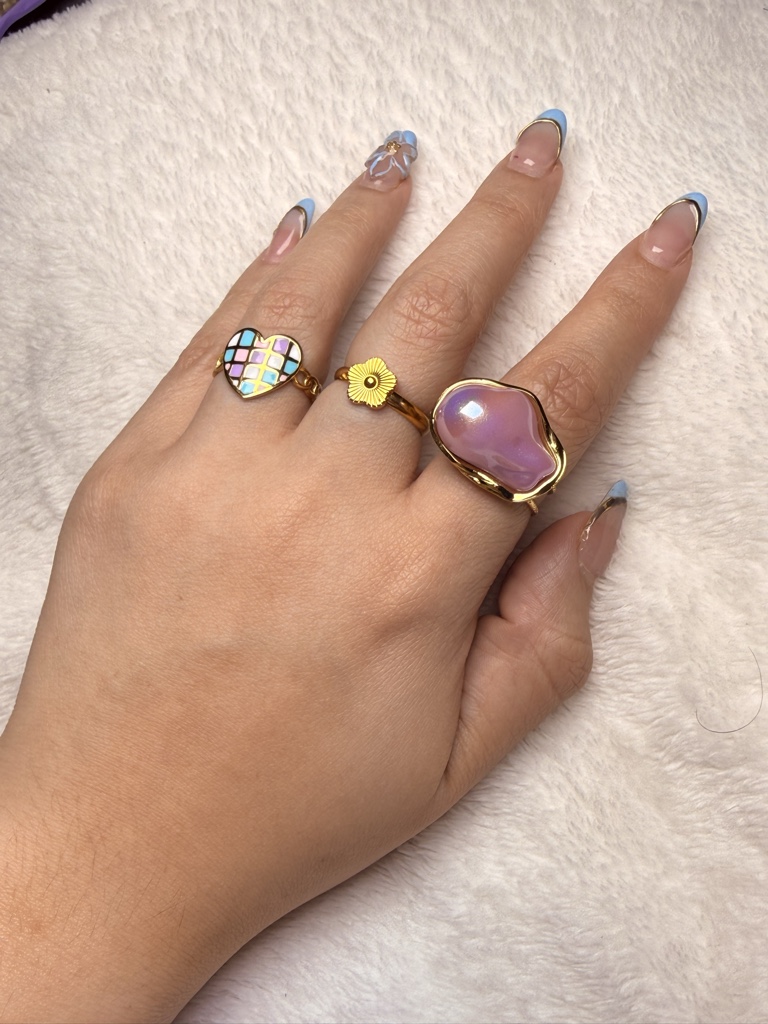 Anillo corazón de colores