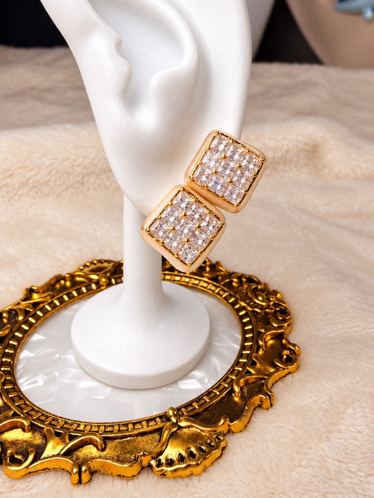 Aretes cuadrados Resina y zirconia