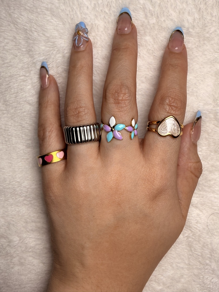 Anillo barra plateada