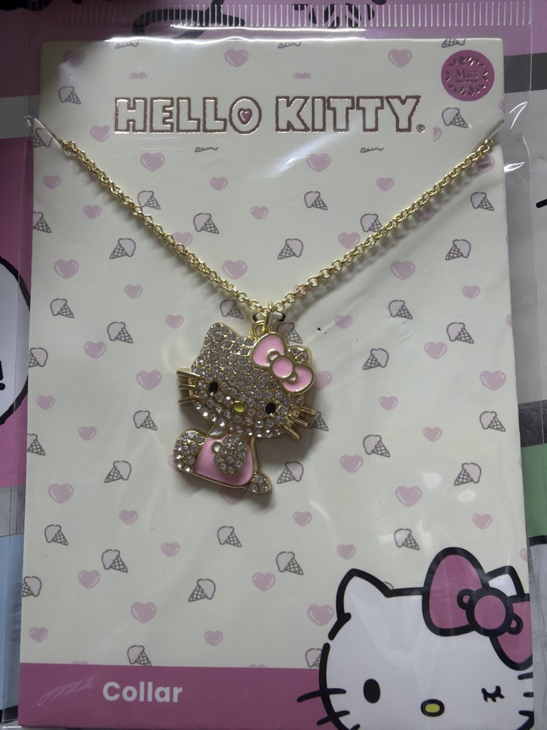Collar dorado cuerpo hello Kitty