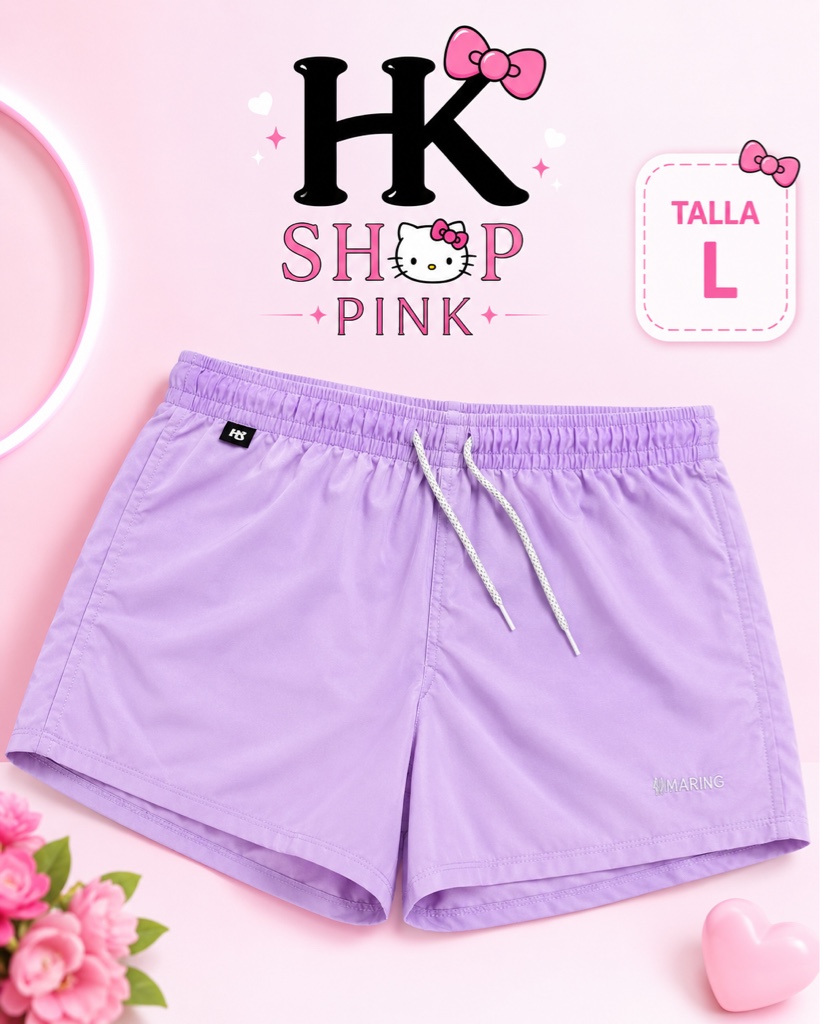 Short de baño lila