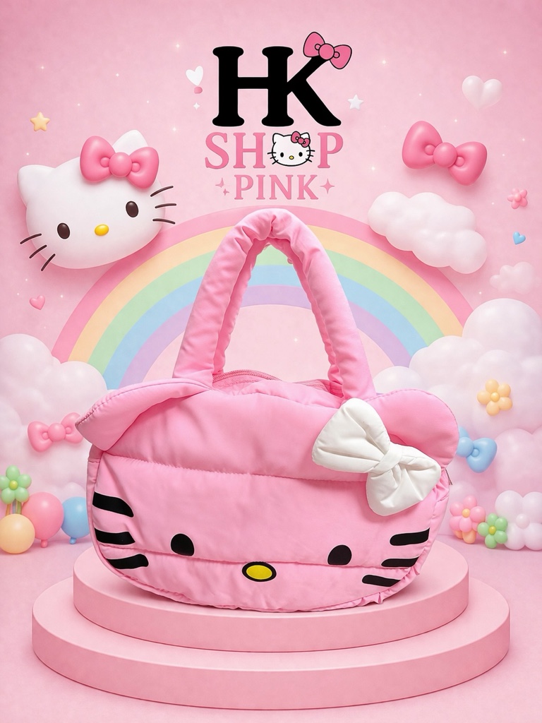 Bolso rostro hello rosado