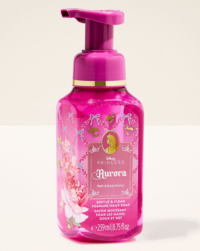 Es el jabón espumoso para manos Disney Princess Aurora Gentle & Clean de Bath & Body Works
