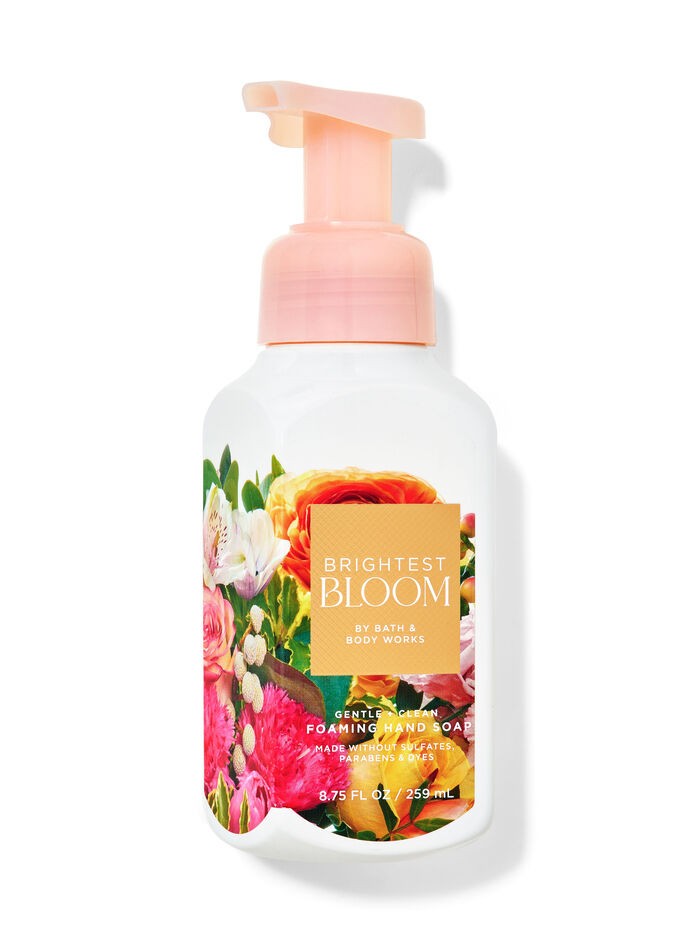El producto en la imagen es el Jabón Espumoso Suave para Manos Brightest Bloom de Bath & Body Works.