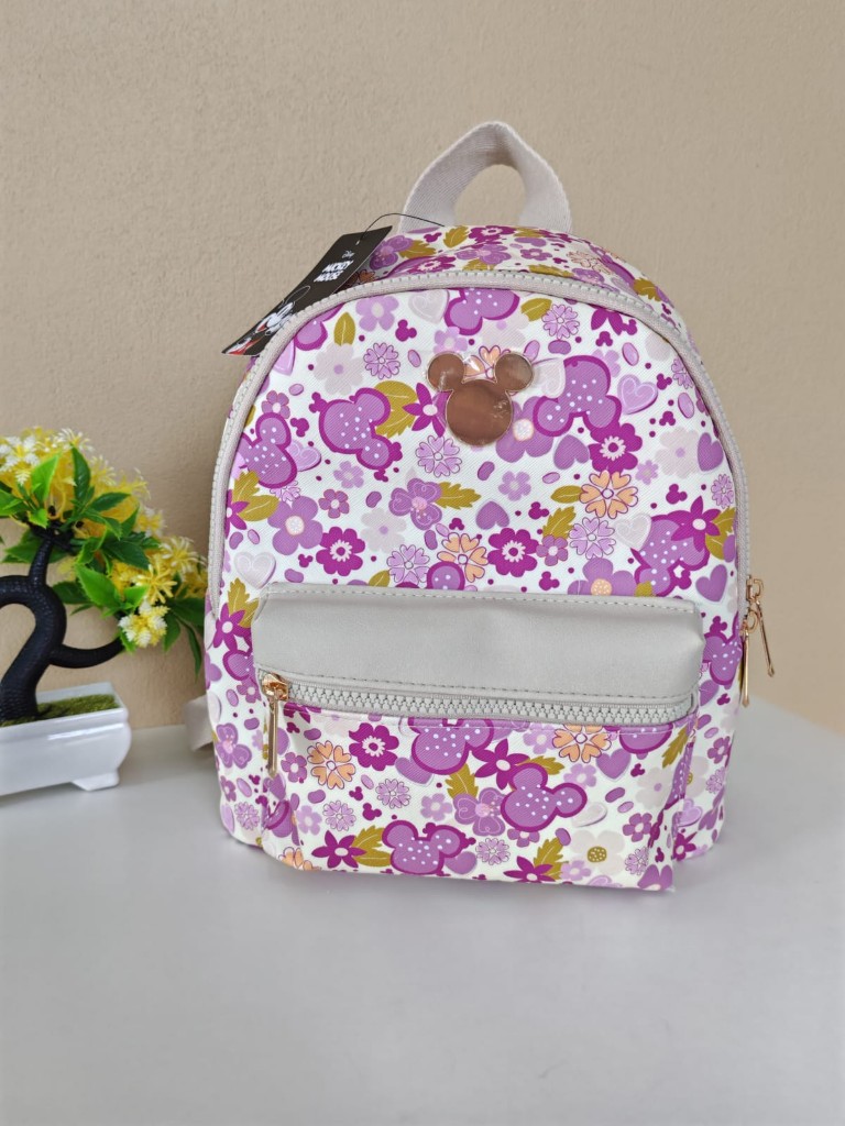 Mochila dama floral morada