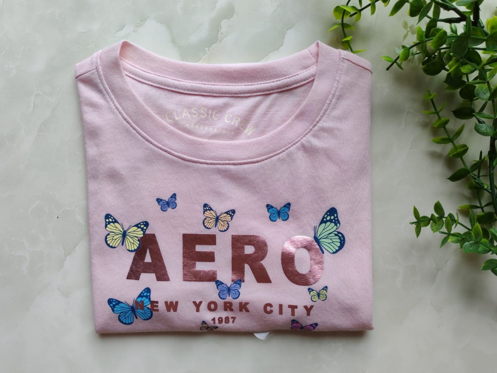 Aero blusa rosada mariposas