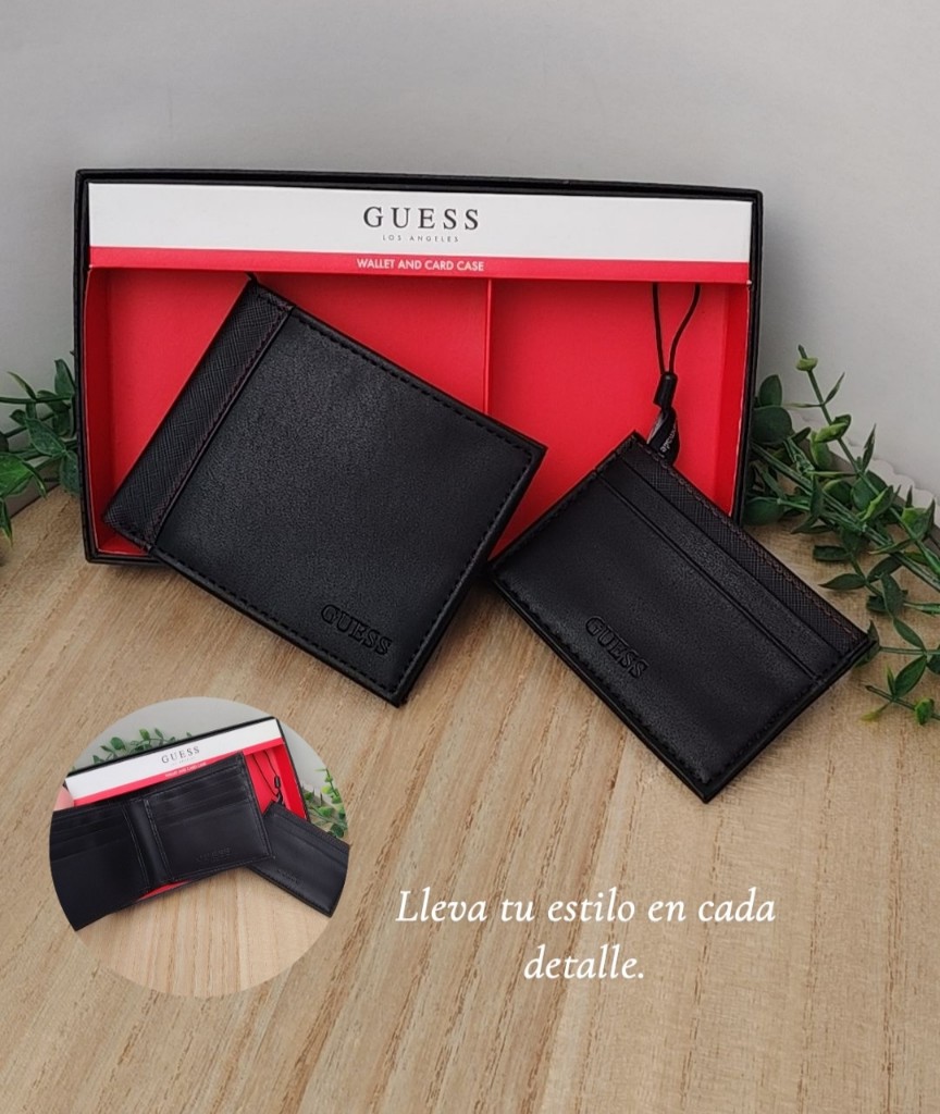Guess billetera negra con tarjetero