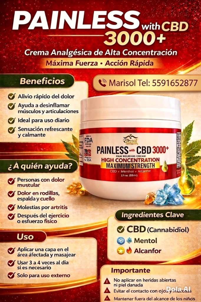PAINLESS with CBD 3000+ crema