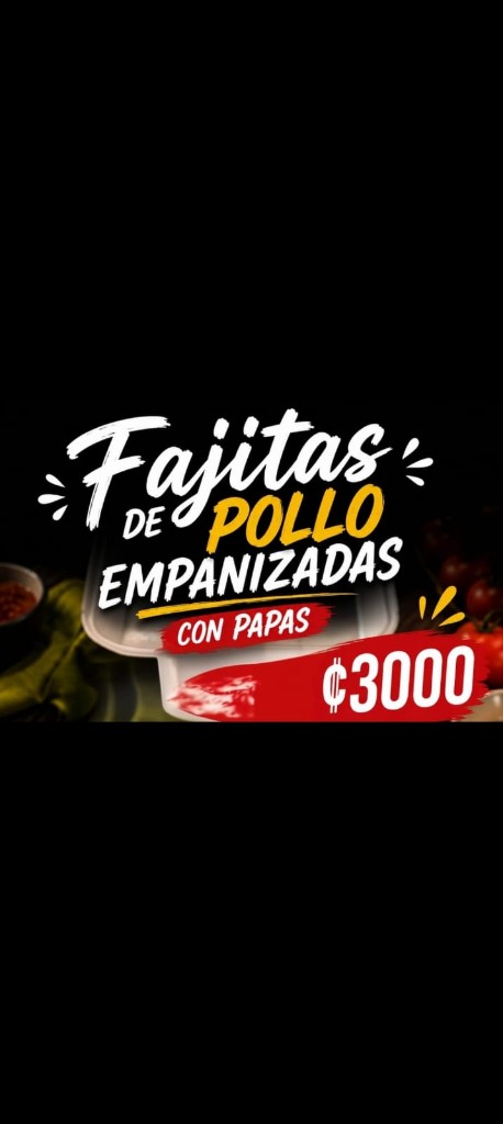 Fajitas de pollo empanizadas con papas