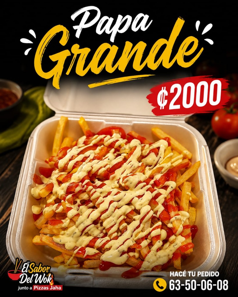 Papas grandes con salsa