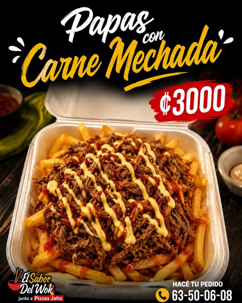 Papas con carne mechada