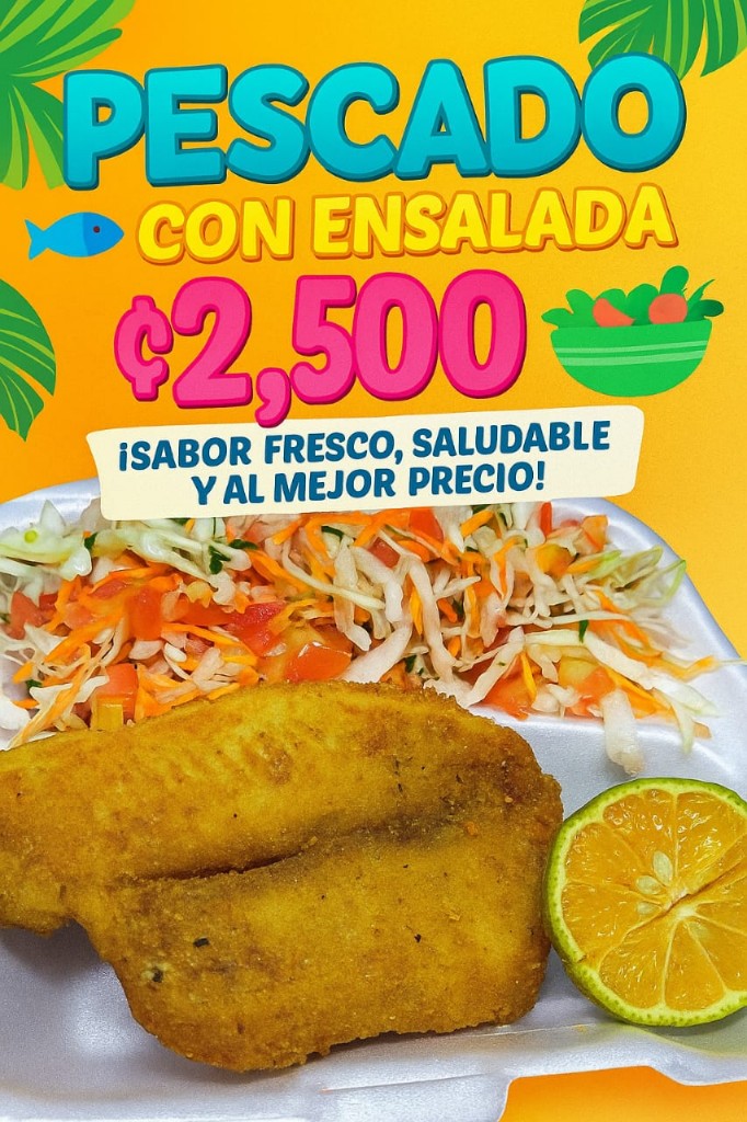 Pescado con ensalada
