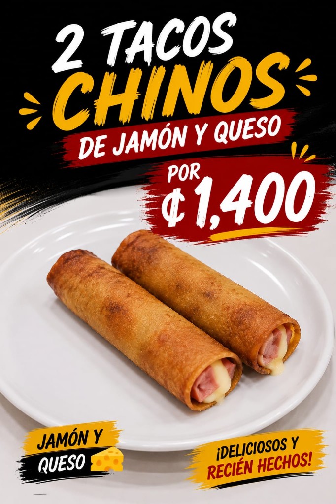 2 Tacos chinos jamon y queso